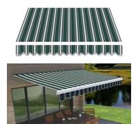 2.5x3.5m Waterproof Outdoor Canopy Replacement Cover, UV-Resint Green Striped Polyester e Cloth, Garden Pavil ning, Patio Shelter