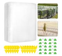 2.5x3M Insect Netting for Vegetables, Garden Netting for Plants with 12 Sticky Traps & 10 Greenhouse Accessories, Garden Netting for Veg Patch Fine Mesh Effectively Preventing Pests and Birds