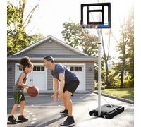 2.6-3.1m Basketball Hoop and Stand w/ Weighted Base, Wheels, White SPORTNOW White Standard