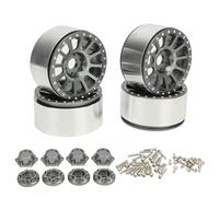 2.6 Inch Beadlock Wheels for 1/10 RC Crawler | Aluminum Alloy Rims for Axial SCX10 / TRAXX/Wraith | High Grip Rock Crawling/Trail Driving/Off - Road Performance (Gray)