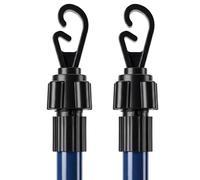 2.6 Meter Telescopic Washing Line Prop Pole Clothesline Heavy Duty Garden Dry Clothes Drying Airer Support Clothes Line Pole Galvanised Laundry Outdoor Washing Line Poles Extenedable to 2.6M Pack of 2