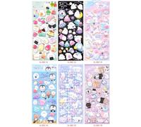 2/6 Sheets Scrapbooking DIY Journal Cute Stationery Diary Decals Kawaii Sushi Animals Noctilucent Puffy 3D Stickers Album Prizes Gift