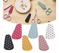 2.6 x 1in Small Scissors Protection CoverArtificial Leather Embroidery Scissors Protective Cover DIY Craft Gift, 6Pcs Scissors Sheath Knitting Tools