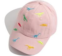 2-6 Years Kids Summer Baseball Cap Dinosaur Cap Breathable Comfort Cotton Sun Hat Outdoor Hat Adjustable Baseball Cap for Boy Girl Baby Golf Cap Sports Snapback Cap Anti-Uv Summer Hat Pink