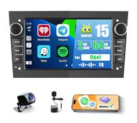 2+64G Android 15 Car Stereo for Opel Vauxhall Astra Antara Corsa Combo Zafira,7 inch Touch Screen Radio Wireless Apple CarPlay Android Auto WiFi Bluetooth GPS FM RDS+Free AHD Backup Cam