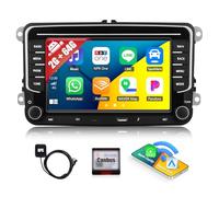 2+64GB Car Radio for VW Polo Caddy Golf 5 6 Tiguan T5 Scirocco Skoda Octavia Android 13 Head Unit 7" Touch Screen Car Stereo with Wireless CarPlay Android Auto, Bluetooth, GPS Navigation, FM RDS Radio