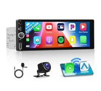 2+64GB Single DIN Android Car Radio Stereo Wireless CarPlay, 6.9" Touchscreen Radio Android Auto Bluetooth GPS WiFi Steering Wheel Control