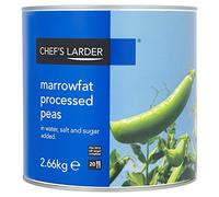 ( 2.66kg Pack ) Chef's Larder Marrowfat Processed Peas in Water, Salt and Sugar Added 2.66kg (Drained Weight 1.6g)