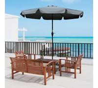 2.66m Patio Umbrella Garden Charcoal Grey