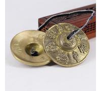 2.6in/6.5cm Handcrafted Tibetan Meditation Tingsha Cymbal Bell With Buddhist The Eight Auspicious Symbols