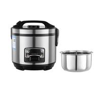 2-6L Rice Cooker with Steamer, 201 Stainless Steel Inner Pot, One-Touch Operation, Auto Keep Warm, Non-Stick Coating for Healthy Meals