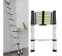 2.6M /8.5ft Aluminum Extension Folding Telescopic Loft Ladder Straight Attic Telescoping Ladders Capacity 150kg/330lb with Certificate EN 131