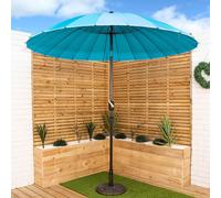 2.6m Aluminium Shanghai Outdoor Garden Parasol - Crank & Tilt in Turquoise Samuel Alexander Light Blue One Size