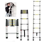 2.6m Aluminum Telescoping Ladder Folding Portable Loft Ladder Capacity Max Load 150kg/330lb with EN131 Light-Weight 7.3kg For Outdoor & Indoor Use