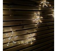 2.6m Set of 10 MicroBrights Christmas Snowflake String Lights with 258 Warm White LEDs Samuel Alexander White One Size