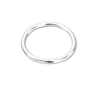 2.6mm 990 Sterling Silver Round Dome Band Ring for Women,Size O 1/2