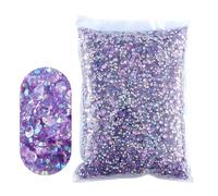 2-6mm Jelly AB Resin Non Hot Fix Rhinestones Flat Back Plastic Crystals Strass Glitters Big Package Stones(TM-Light Purple,5mm 3000pcs)