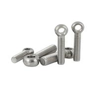2-6pcs M5/M6/M8/M10/M12 Stainless Steel Eye Bolts for Hanging Cables, Lamps, M6x50mm(4pcs)
