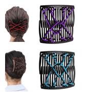 2/6pcs Magic Comb Hair Clip Combs Stretchy，New Banana Hairpin Tray Fashion Insert Comb，Double-Sided Clips Hair Combs Pins Small Slides for Women Girls Ladies Bride Thick Thin Hair