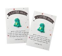 2/6pcs Mini Pocket Hug Rabbit dinosaur Thank You Note Cards Greeting Card Pocket Hug Gift and For Friends Family Mini little penguin book valentine's turtle turtle heart day a worry friends tu