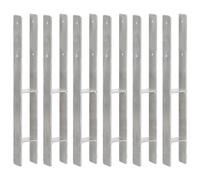 2/6x Fence Anchors Silver Galvanised Steel Ground Spike Multi Sizes vidaXL
