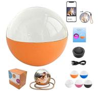 2.7" Crystal Ball Video Player - DIY, Memory Orb Ornament, Core Memories, Personalized Digital Memory Display, Uploadable Videos & Photos, Gifts for Anniversary Christmas (Orange)