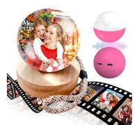 2.7" Crystal Ball Video Player, Memory Orb, Personalized Digital Memory Display, Uploadable Videos & Photos, DIY Gift for Anniversary, Birthday (Pink)