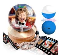 2.7" Crystal Ball Video Player, Memory Orb, Personalized Digital Memory Display, Uploadable Videos & Photos, DIY Gift for Anniversary, Birthday (Blue)
