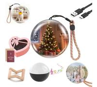 2.7 Inch Personalized Crystal Ball Video Player, Custom Upload Videos Photos Digital Display Sphere, Light-Up Memory Gift for Anniversary Birthday Wedding Pet Memorial (Black)