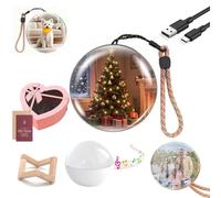 2.7 Inch Personalized Crystal Ball Video Player, Custom Upload Videos Photos Digital Display Sphere, Light-Up Memory Gift for Anniversary Birthday Wedding Pet Memorial (White)