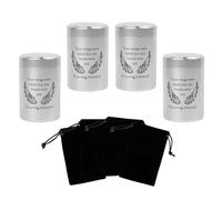 2.7 inch Small Urns for Ashes - Set of 4, Aluminium Mini Urns, Cremation Urns for Human Ashes, Ashes Holder, Small Keepsake urns-in Loving Memory, Silver