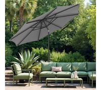 2.7 m Garden Parasol Umbrella Grey, Grey / 3.4 m