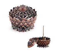 2.75 x 1.97"Lotus Incense Burner (Stick/Cone/Coil Incense) Vintage Alloy Chinese Buddha Feng Shui Incense Holder Desktop Decoration Supplies Desktop Decoration Supplies
