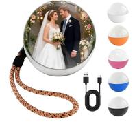 2.76" Memory Sphere, 3d Memory Orb With Digital Display, Crystal Ball Video Player, Uploadable Videos & Photos, Personalized Gift For Birthday Anniversary Xmas (Black)