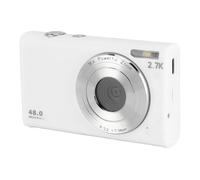 2.7K 48MP HD Digital Camera, Home Student Adult Girl's Camera, Portable Card Machine CCD Retro Camera, 2.8in IPS Display Autofocus Vlogging Camera. (White)