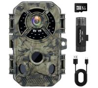 2.7K HD Trail Cameras with Night Vision Motion Activated Waterproof IP66 No Glow Infrared LED for Outdoor Wildlife Monitoring,Hunting Cam Game Cameras with Free 32G Micro Card and Card Reader
