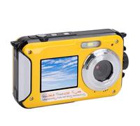 2.7K Underwater Camera, 48MP Water proof Camera with Dual Screens 16X Zoom Autofocus 11FT Water Resistant Compact Digital Camera for Snorkeling Diving (Yellow)