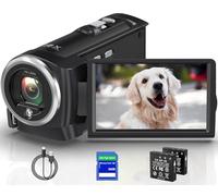 VENOPTIX 2.7K Video Camera Camcorder QHD 50MP YouTube Vlogging Camera 16X Digital Zoom Webcam 270 Degree Rotation Screen Camcorders with 32G SD Card and 2 Batteries Recording While Charging