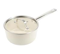 2.7L Saucepan with Lid, 20cm Non Stick Sauce Pan for Cooking with Cool Handle, Small Ceramic Stock Pot with Lid, Available for Stove, Induction, Gas, Halogen, Non Toxic, PFOA Free