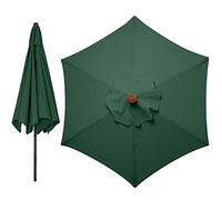 Φ2.7m/300cm Canopy, Market Table Umbrella Awning, Ribs Parasol Cloth Only Replacement Cover (Color : Green, Size