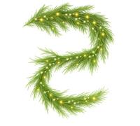 2.7M/9FT Christmas Garland with Lights, Norfolk Pine Xmas Garlands for Fireplace Stairs Artificial Wreath with 50 LED Lights for Table Wall Tree Front Door Home Holiday Decor (PE 2.7M)
