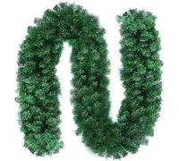 2.7M/9FT Plain Green Christmas Garland Artificial Plain Garlands Christmas Fireplace Garland Home Decorations Long Wreath Garland for Stairs Fireplaces Wall Door Christmas Garland Decoration