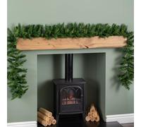 2.7m (9ft) Plain Green Kateson Fir Christmas Garland with 180 Tips