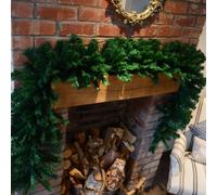 2.7m (9ft) x 38cm Premier Luxury Extra Bushy Plain Green Christmas Garland