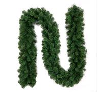 2.7m Artificial Christmas Rattan, PVC Green Christmas Garland Wreath for Fireplace Door Hanging Ornament, Christmas Pine Tree Rattan Decoration