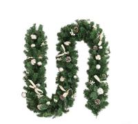 2.7m Artificial Rattan Garland PVC Christmas Decoration Green