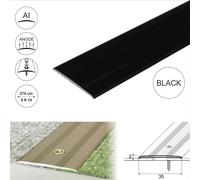 (2.7m, Black) A08 35mm Anodised Aluminium Flat Door Threshold Profile