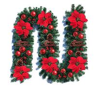 2.7m Christmas Wreath Garland Artificial Pine Cone Ball Tree Rattan Hanging Ornament Home Party Door Window Decoration Christmas Decorations Indoor Tree