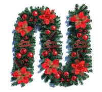 2.7m Christmas Wreath Garland Artificial Pine Cone Ball Tree Rattan Hanging Ornament Home Party Door Window Decoration Christmas Glitter Golden Decoration