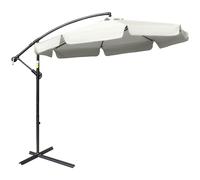 Outsunny 2.7m Garden Cantilever Banana Parasol Sun Shade w/ Crank, Cream White, Cream